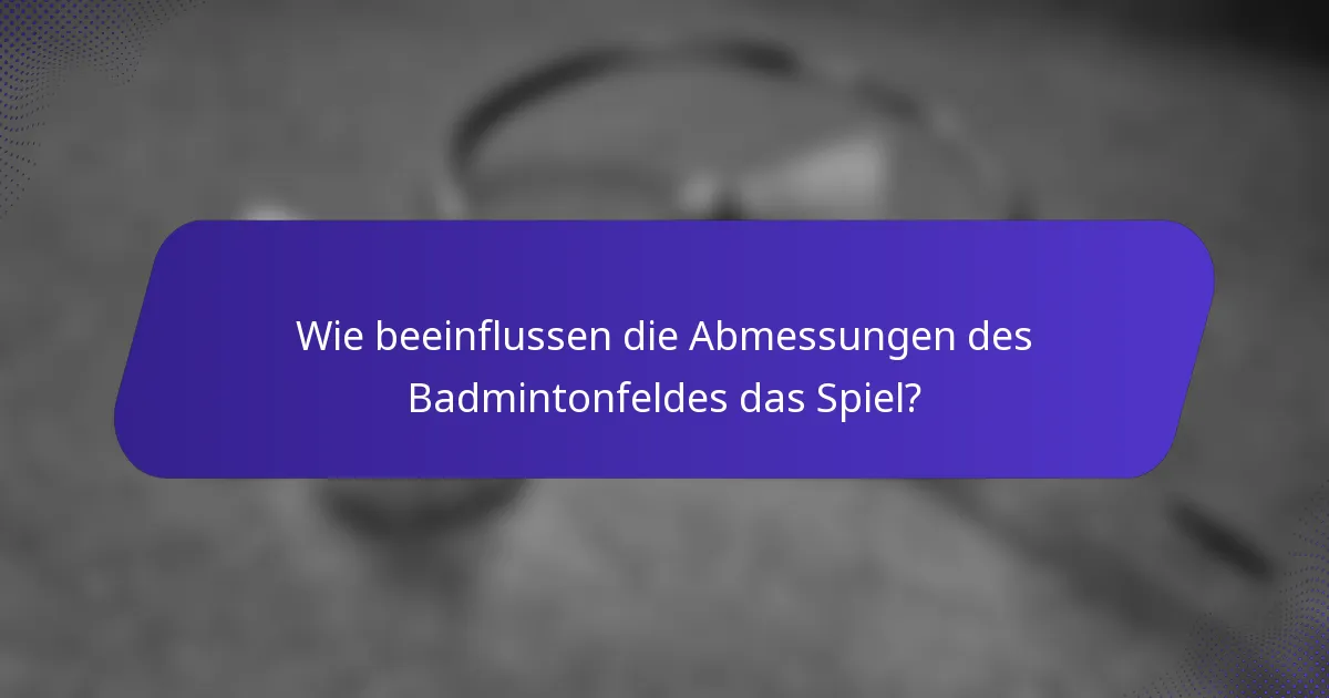Wie beeinflussen die Abmessungen des Badmintonfeldes das Spiel?