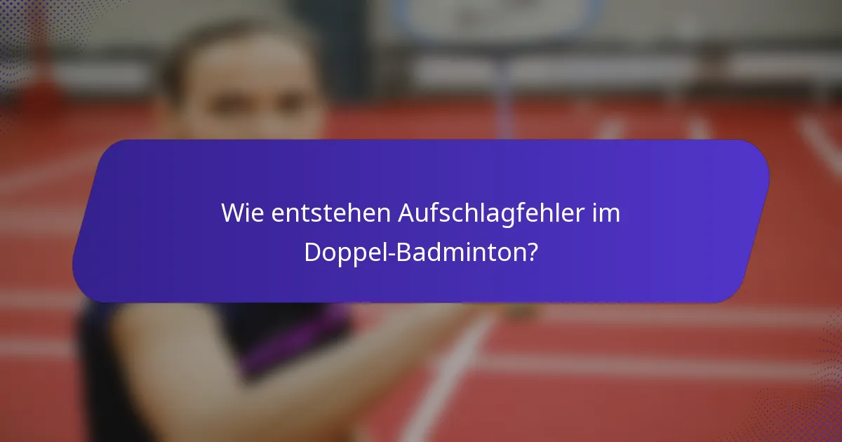 Wie entstehen Aufschlagfehler im Doppel-Badminton?