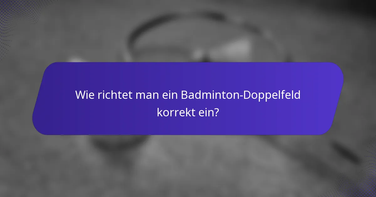 Wie richtet man ein Badminton-Doppelfeld korrekt ein?