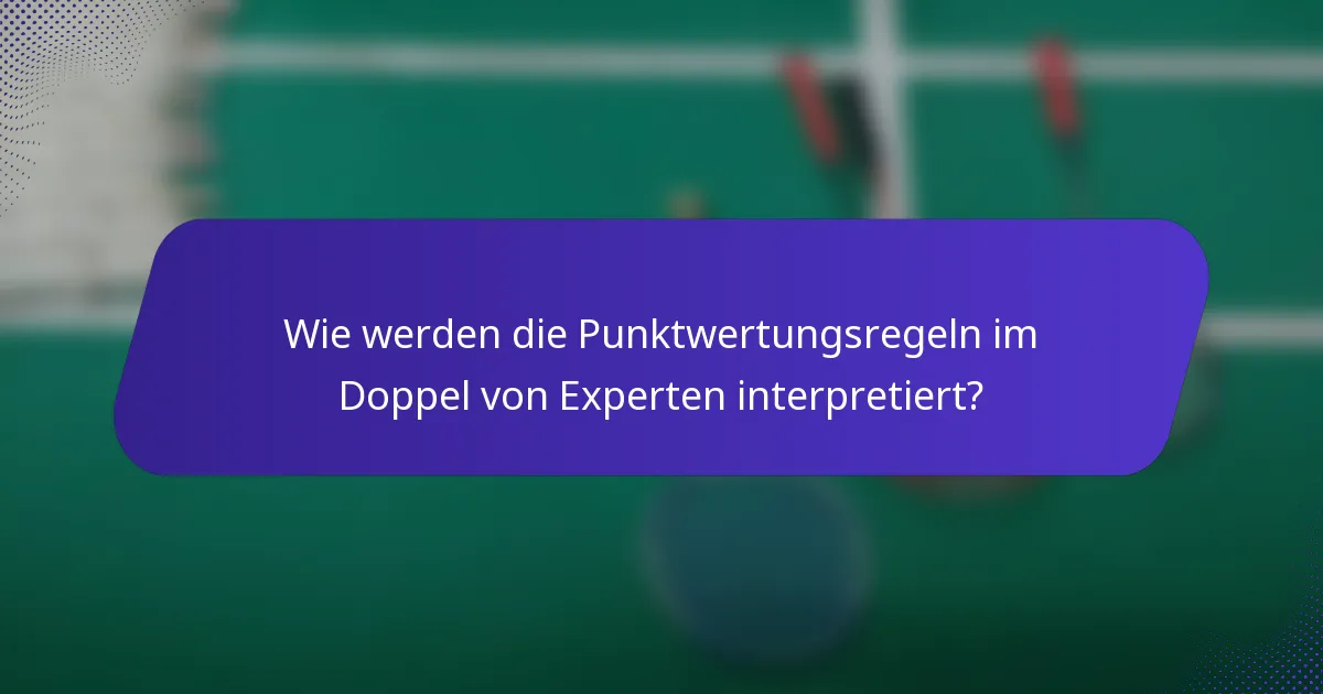 Wie werden die Punktwertungsregeln im Doppel von Experten interpretiert?